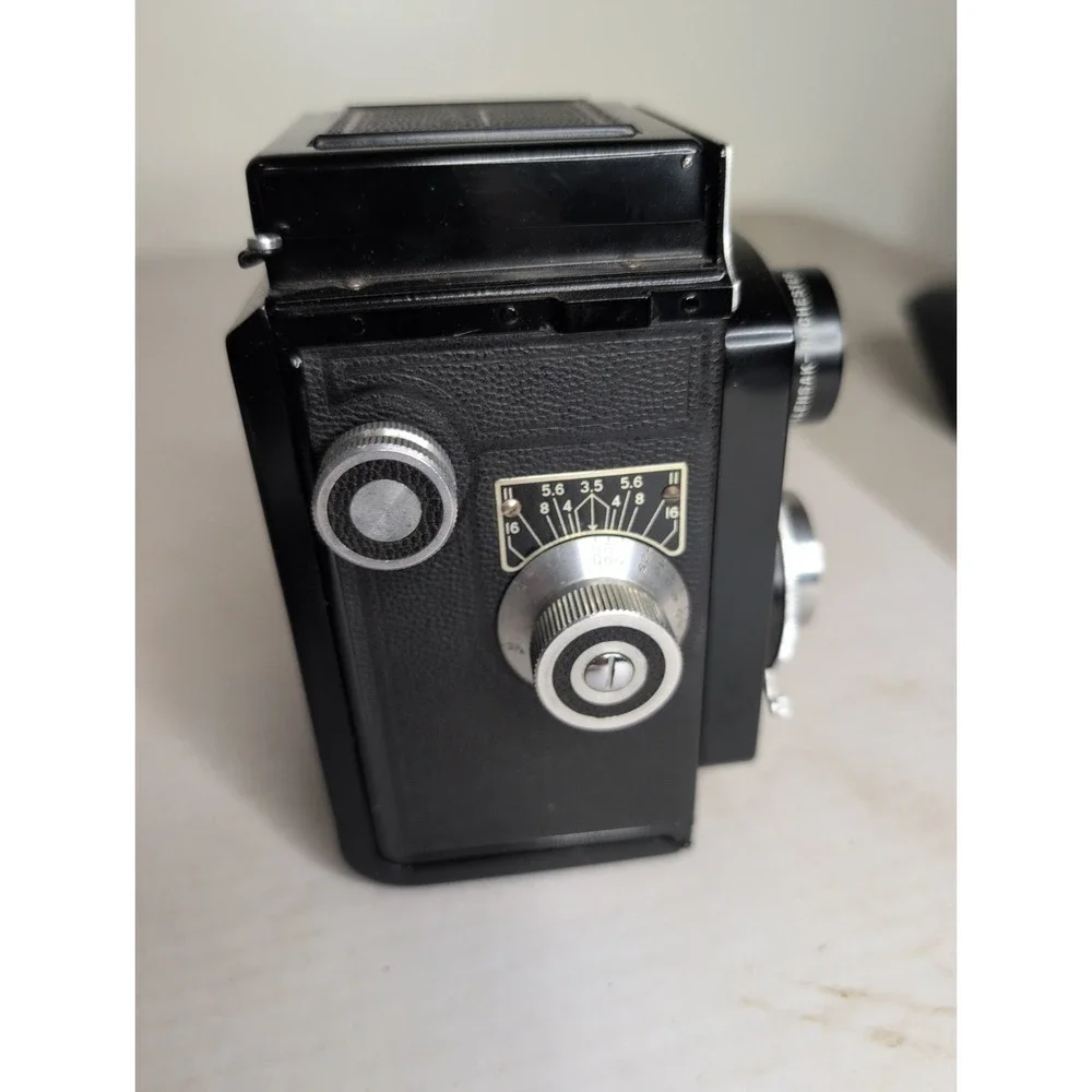 Vintage Graflex Ciro-Flex TLR Camera w/ Wollensak 85mm F3.5 Lens -Alphax W/Case